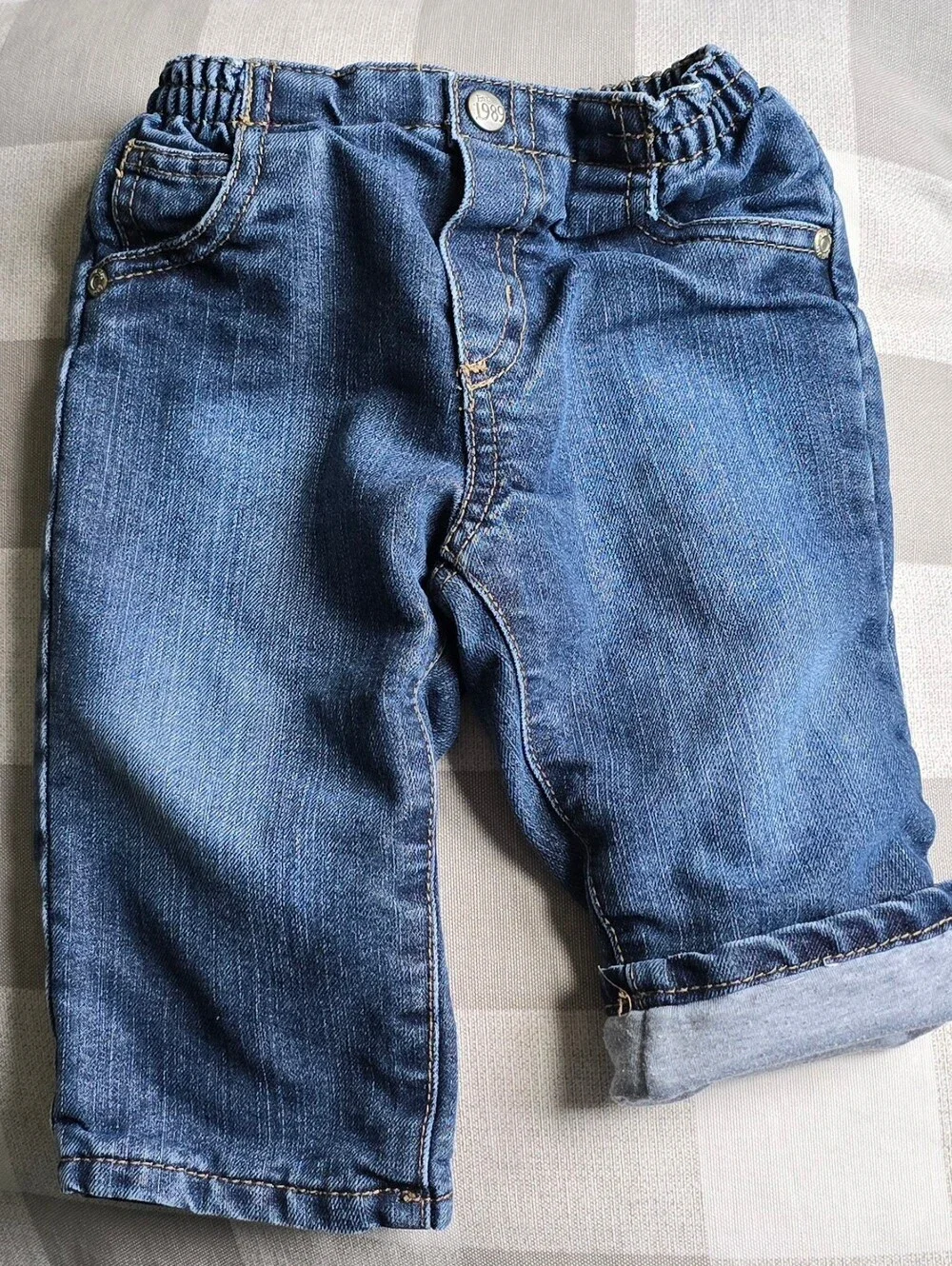 Thermal Unisex Baby Blue Jeans Children's Place Size 9-12 Months Gray